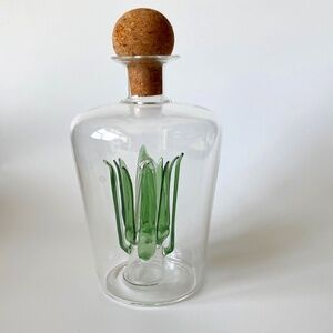 Final Touch Agave Tequila Bottle Decanter Handcrafted with Cork Stopper
